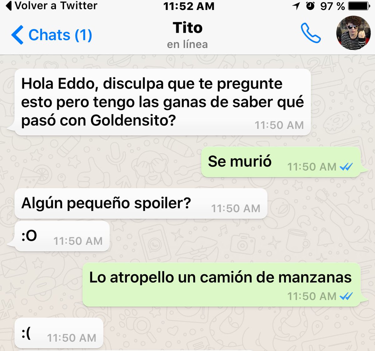 edd00chan's tweet photo. Típica conversación con @TITOVASH 😂😂 Jajajajajajajajaja https://t.co/0GUdjN1UYb