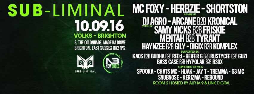 samynicks's tweet photo. Heading Brighton tonight for this one! On at 12!
@Friskdubdamage @DJAgroUK @SubLiminalBTN 
https://t.co/wp6NFL2JX3 https://t.co/B0GEzm8zg9
