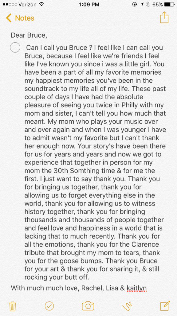 rrtaylor's tweet image. Thank you Bruce. @springsteen @933WMMR @PierreRobert933 #springsteen #brucespringsteen #springsteenphilly