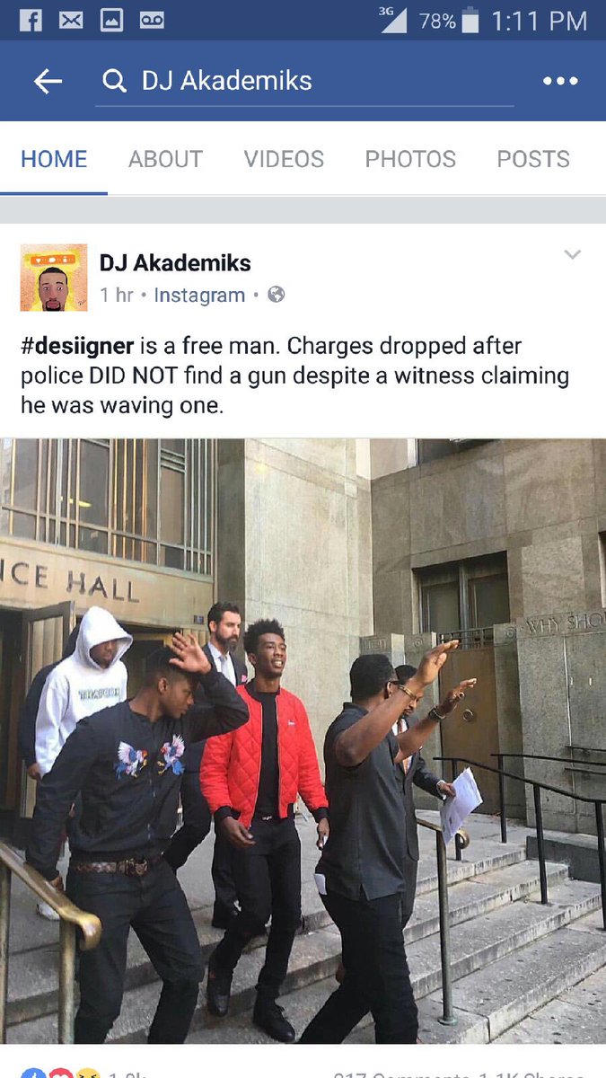 HE IS FREE ....... who thinks he really had a gun ?