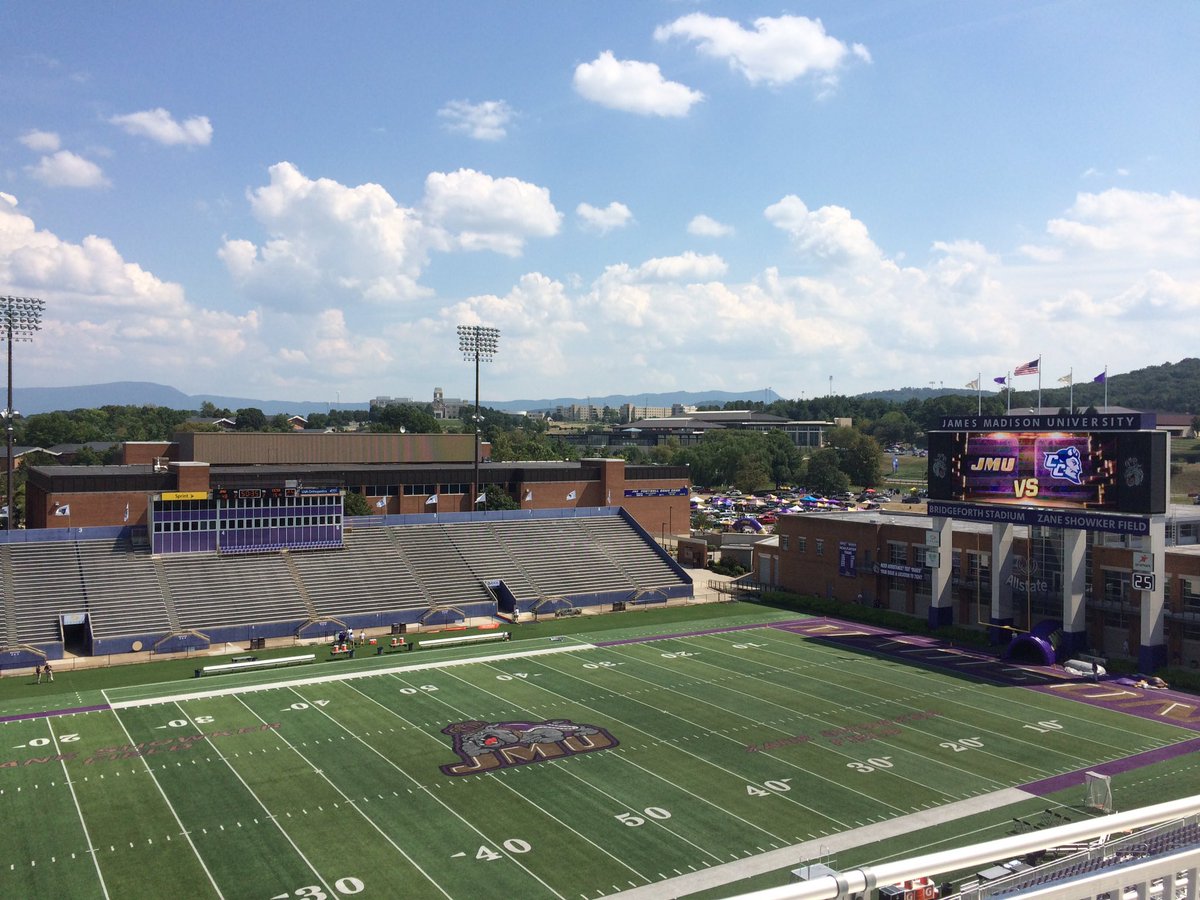 JMUTickets's tweet photo. Obligatory pregame photo. It's a beautiful day in Harrisonburg for @JMUFootball. Gates open at 2:30pm. https://t.co/R3rhUeE8Xd