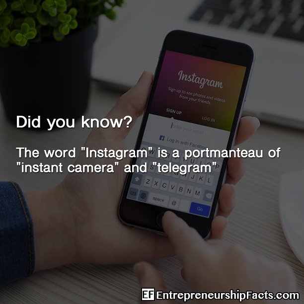 EntrFacts's tweet photo. #instagram #startup #tech #mobileapp #entrepreneur #business #didyouknow #funfacts #name #innovation #success #facts https://t.co/OtRE5HezaU
