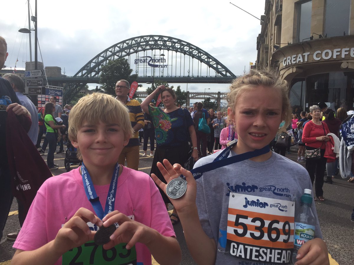 Emmalizzybell's tweet photo. Well done to all involved with the mini and junior runs. A brilliant event #GreatNorthRun https://t.co/vJ9gFYEk5T