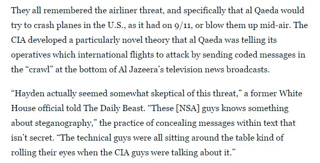ericgeller's tweet photo. And then there's this, on the NSA laughing at a CIA coded-message theory. https://t.co/2jz1tGz7Eb