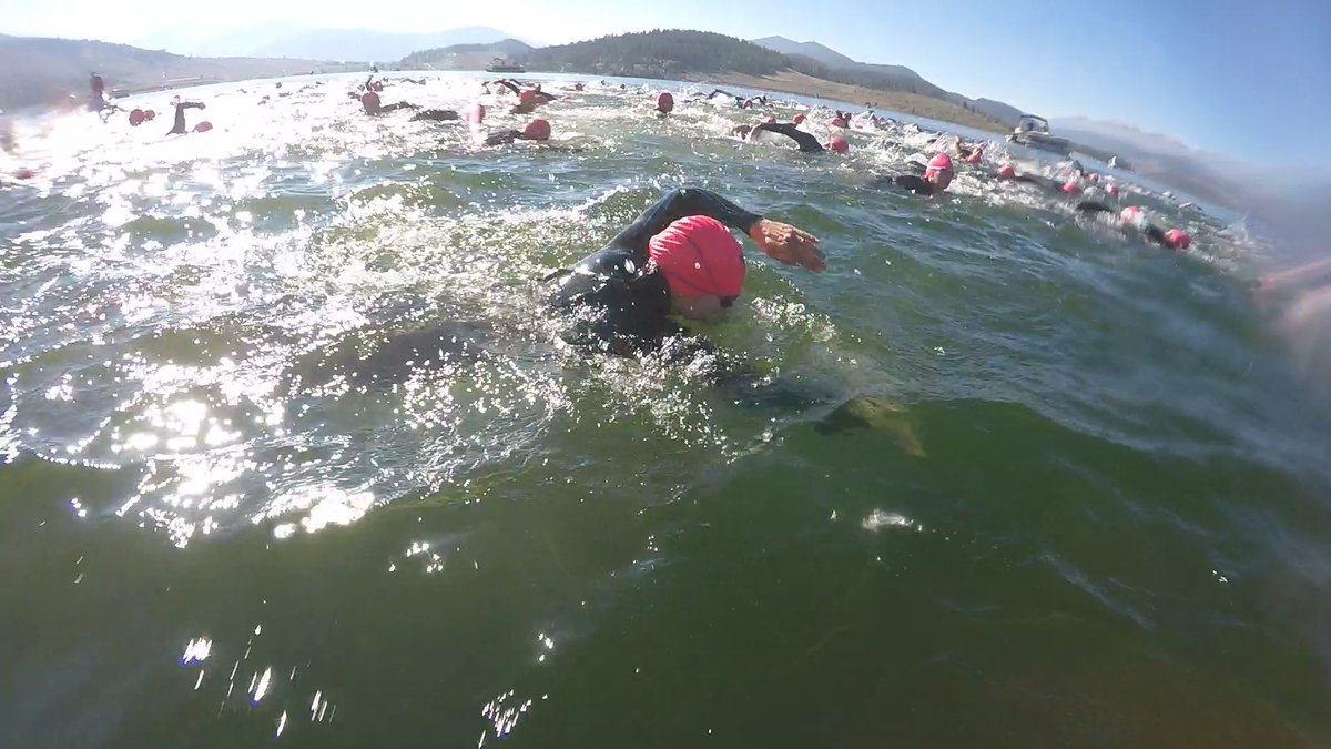 MattRenoux's tweet photo. In Summit County the highest elevation triathlon have swimmers for the 1st time ever in a cold Lake Dillon! @9NEWS https://t.co/MgK18T2k9Z