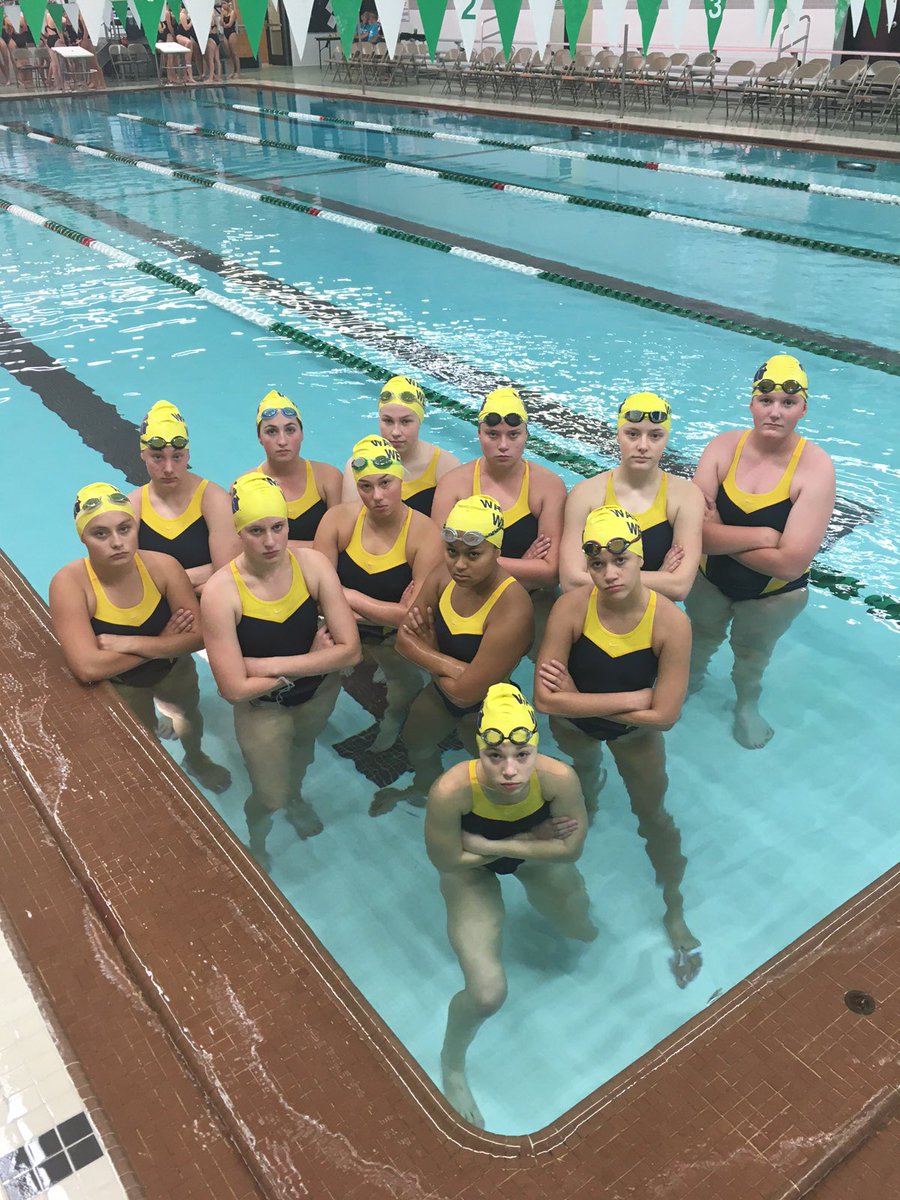 WarriorsAthDept's tweet photo. Warrior swim looking tough at the Hodag Invite, but smiling at mid point of meet in 3rd place with only 12 swimmers. https://t.co/hfu9skiwSy