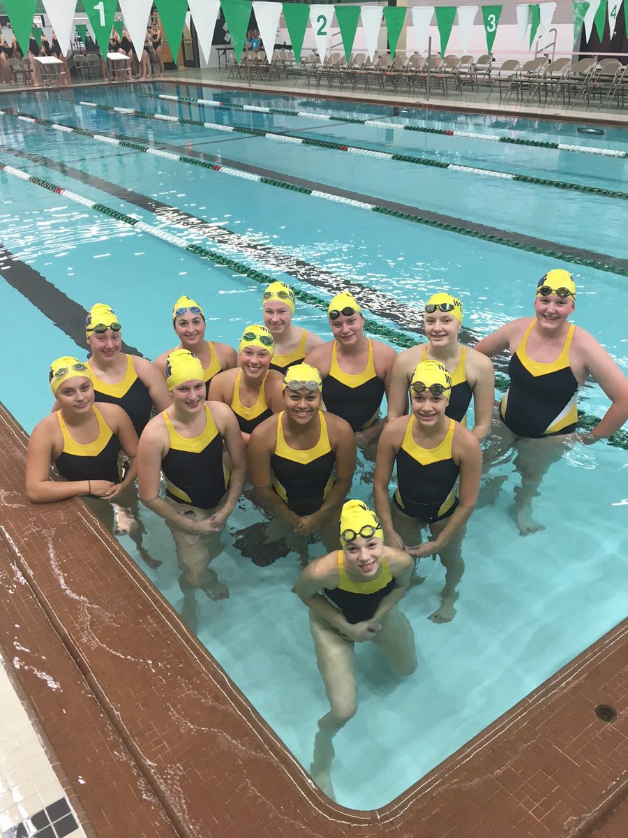 WarriorsAthDept's tweet photo. Warrior swim looking tough at the Hodag Invite, but smiling at mid point of meet in 3rd place with only 12 swimmers. https://t.co/hfu9skiwSy