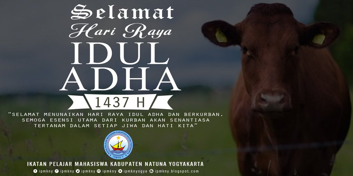 Selamat Hari Raya Idul Adha...
#HariRayaIDulAdha1437H
#ipmkny
#ipmkry
#lautsaktirantaubertuah
#ipmknayo
#natuna