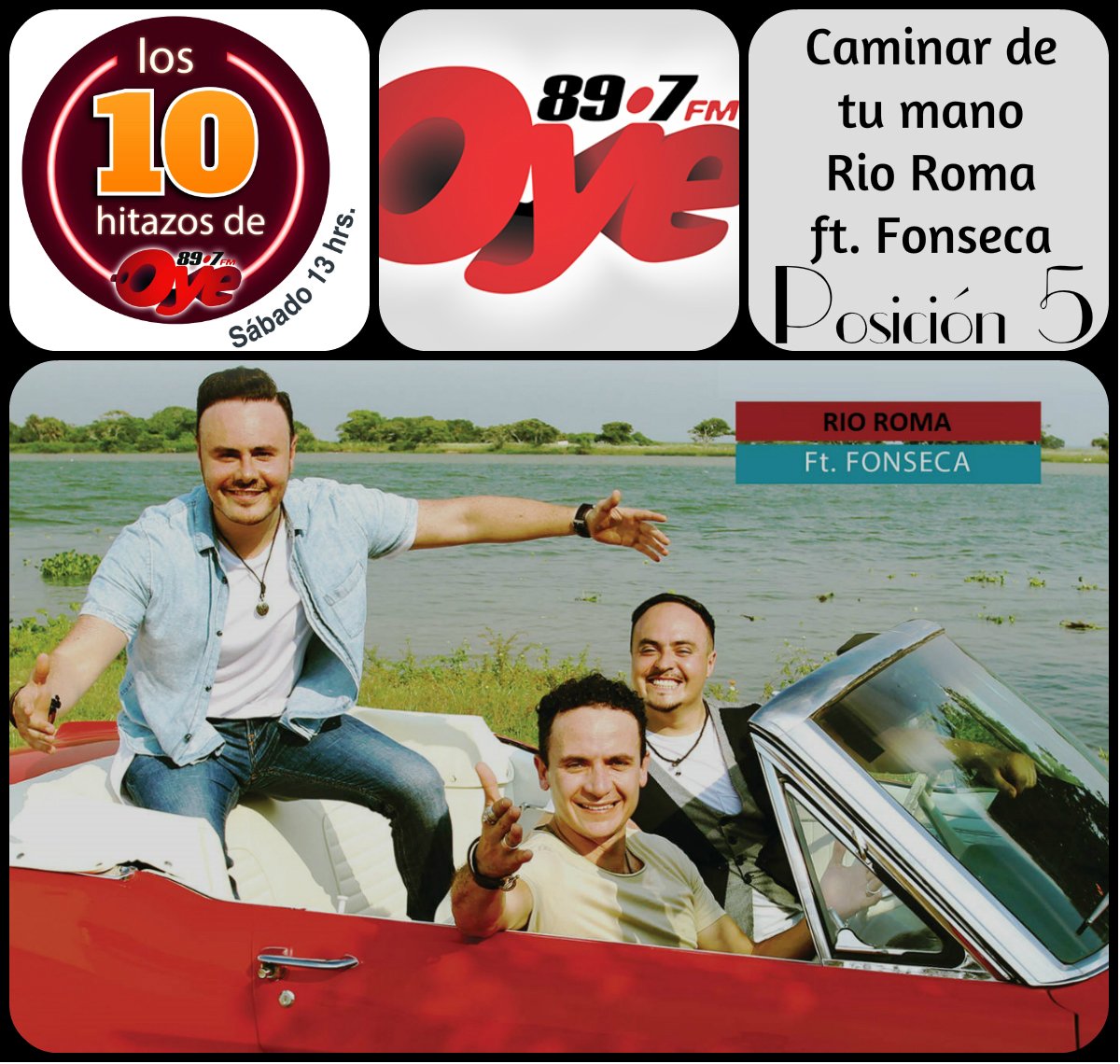 Oye897's tweet photo. #Los10HitazosDeOye 

Posición 5
@RioRomamx ft. @Fonseca 
#CaminarDeTuMano 

RT voto por RRF
►@oyealbert897 https://t.co/ltN3ybDYVR