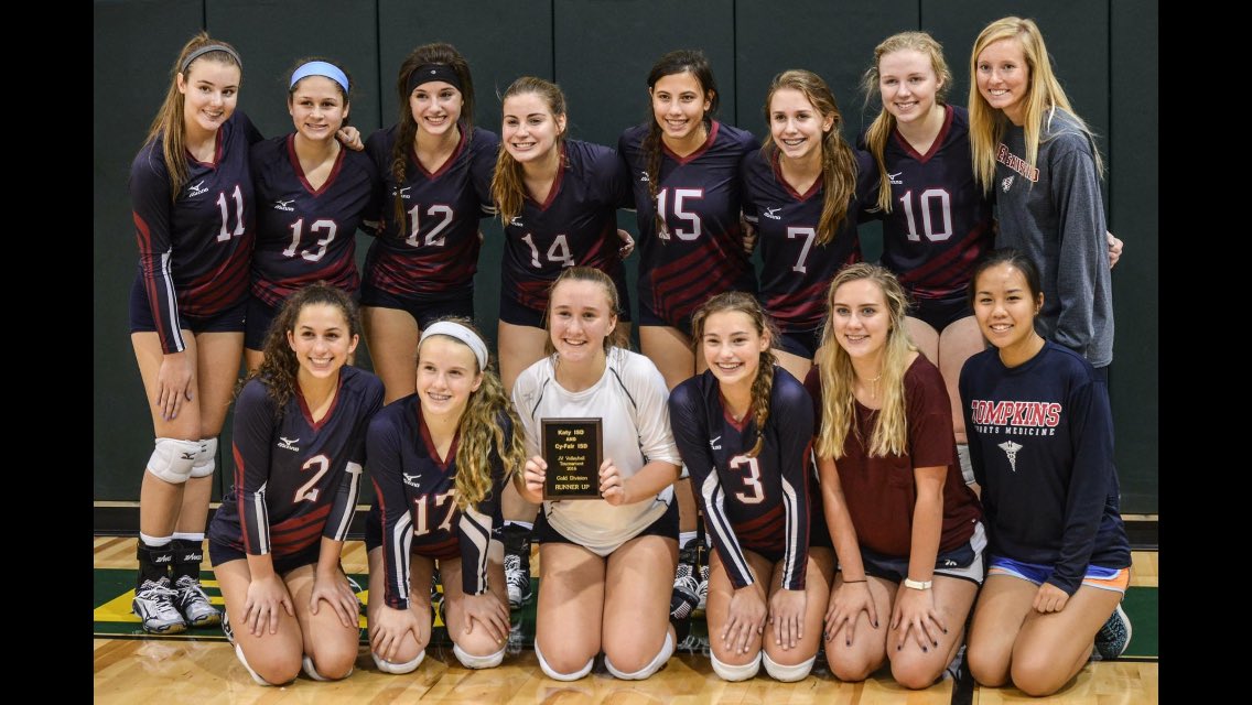 JV girls take 2nd in the Gold Bracket at the Katy/Cy-Fair tournament today! Great job ladies! We are proud of you!!
