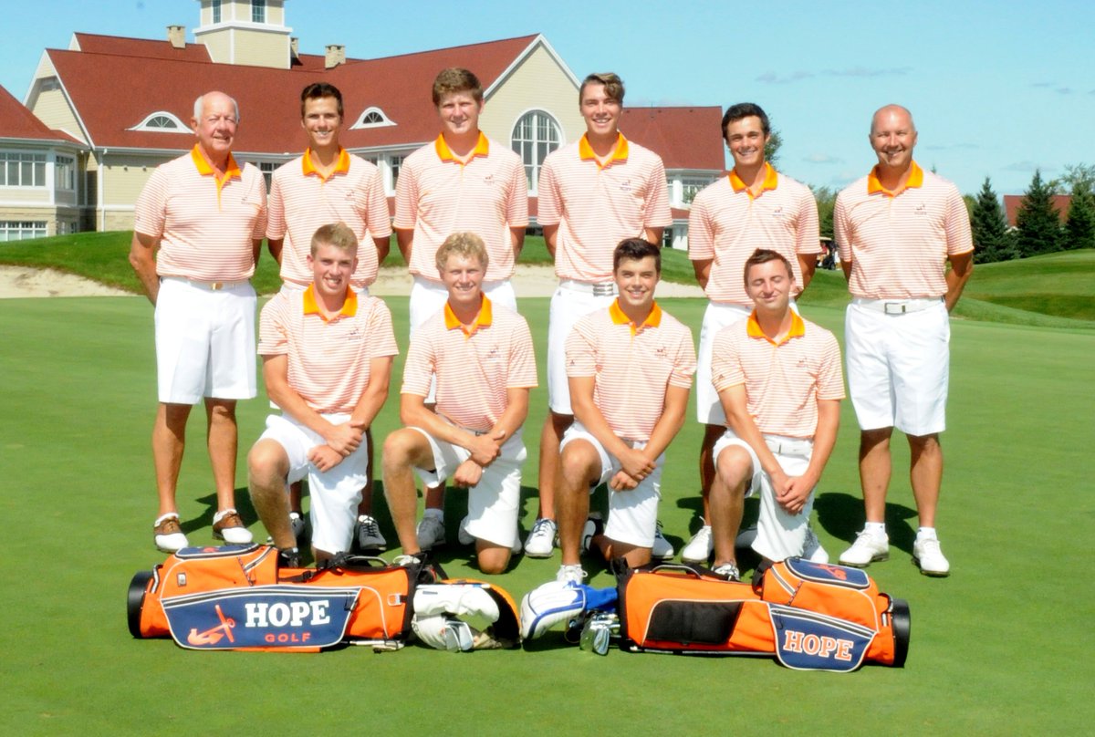 HopeAthletics's tweet photo. VICTORY! Men's golf wins first MIAA Jamboree of season w/284 at Trine. 4 shots ahead of runner-ups Kalamazoo &amp; Trine https://t.co/D0CTRMiS3w