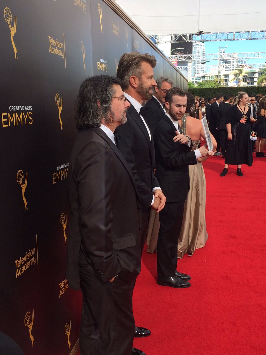 BarryWaldo's tweet photo. @RonDMoore @jongarysteele #redcarpet #outlander #Emmys2016 #Emmys #Sonytelevision https://t.co/Pm6MJq8g0u