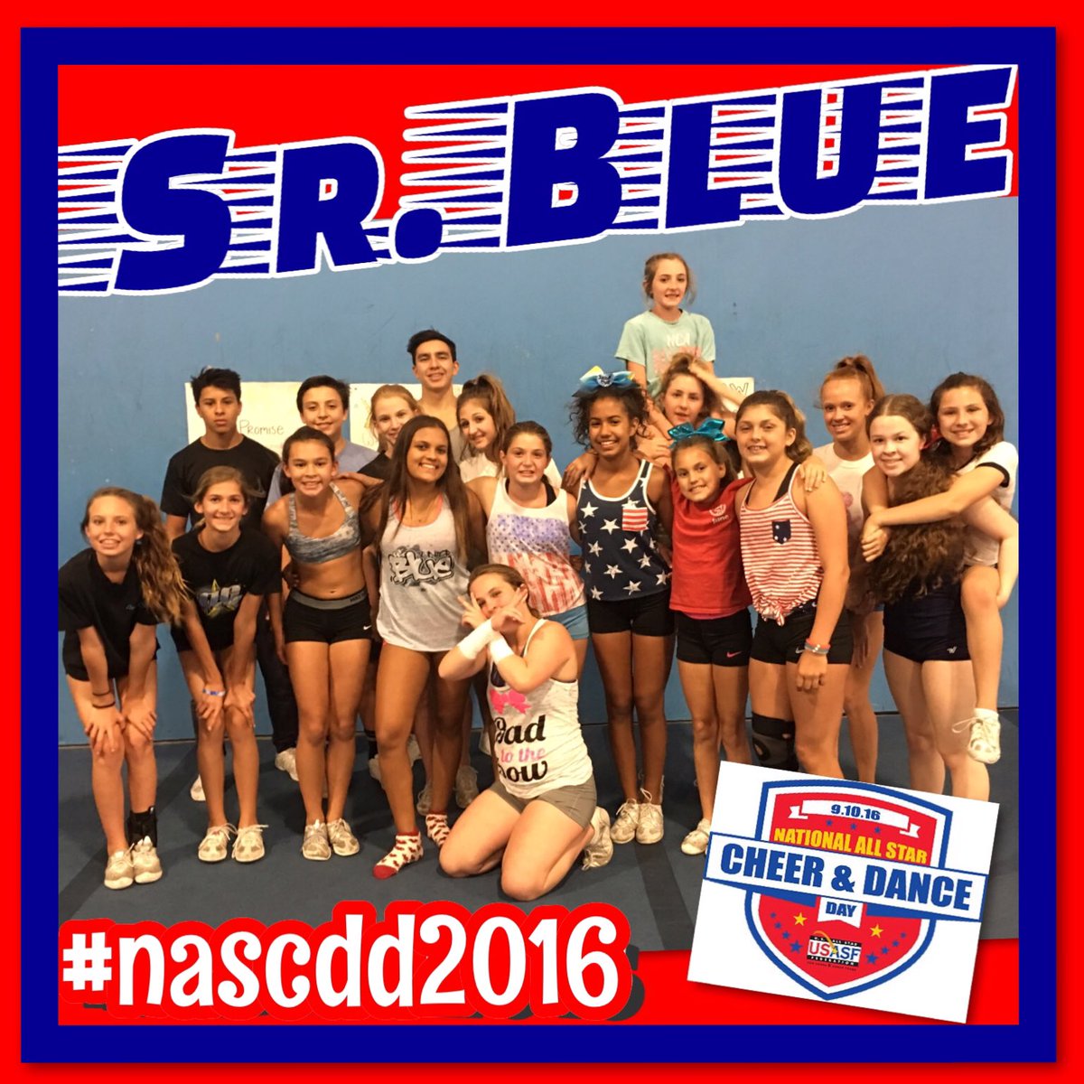 OCAllStars_'s tweet photo. Happy National All Star Cheer and Dance Day from OC Sr. BLUE #nascdd2016 #ocs3 #proud2bOC #bigyellowbow @USASFcheer https://t.co/J70vBWKmw3