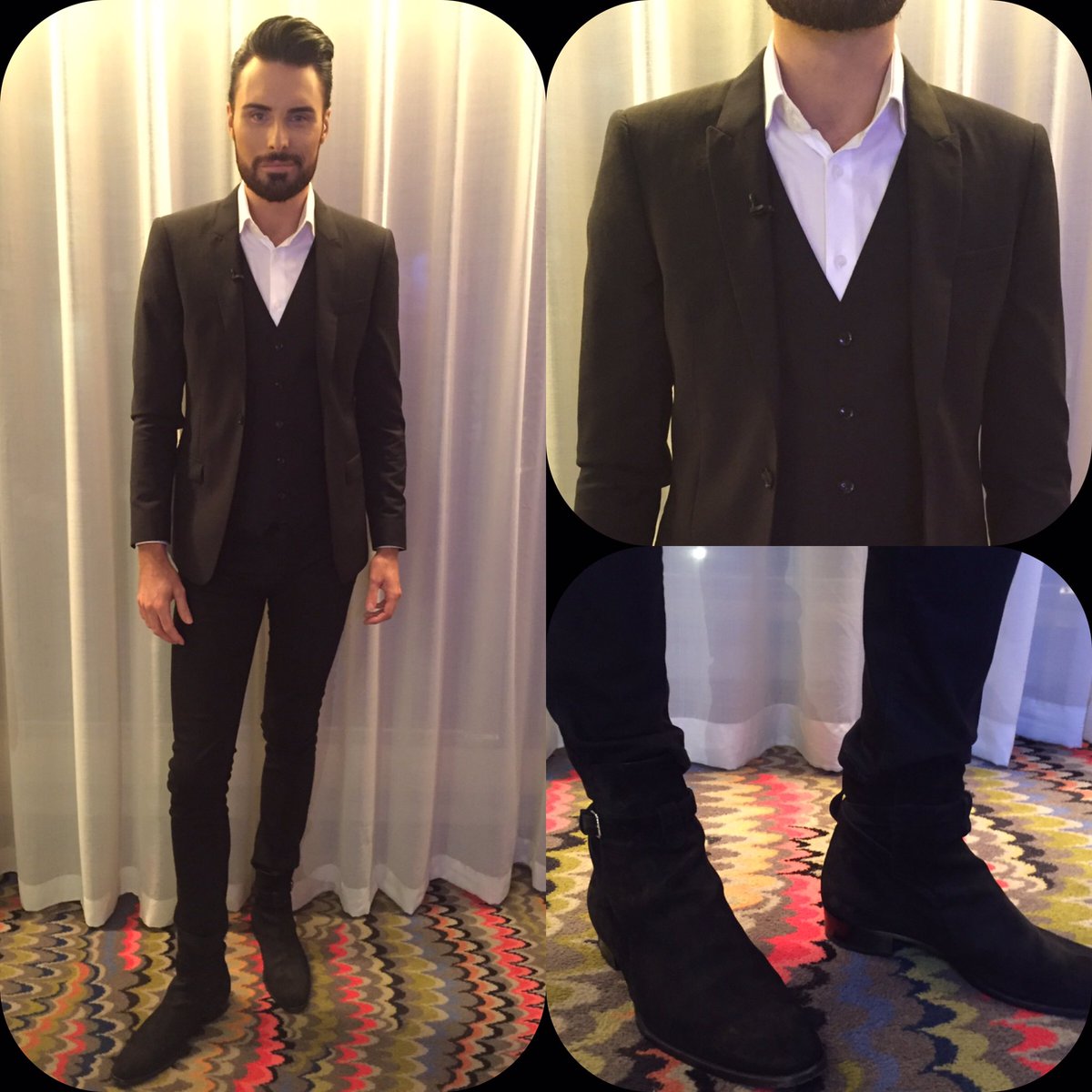 RylanStyle's tweet image. . @Rylan wears blzr/wstcot @Topman shirt @REISS belt @gucci jeans @riverisland boots @YSL #XtraFactorLive