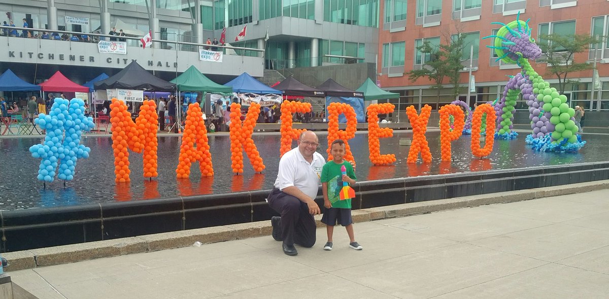 berryonline's tweet photo. Hanging out with my friend #Amani the #rocketmaker in @DTKitchener at #MakerExpo! #MakeItKitchener https://t.co/CIykLk9nRB