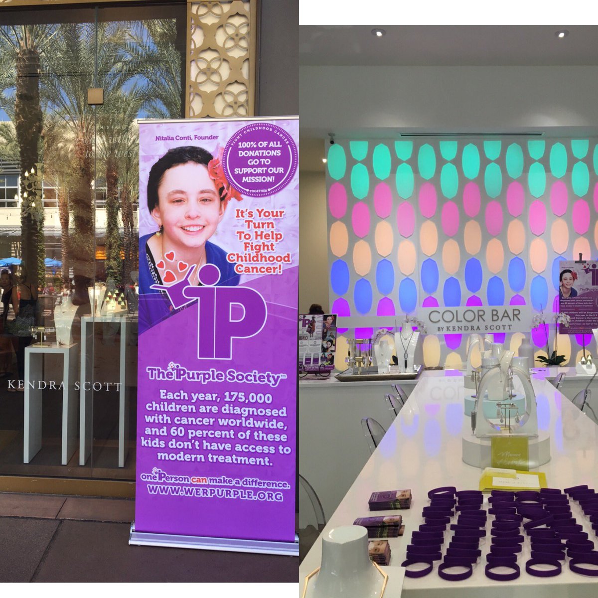 purplesuzieq's tweet photo. 20% of EVERY purchase 1-4pm @ Kendra Scott Scottsdale Quarter will benefit The Purple Society today! #nitaliaconti https://t.co/qucbfW6MB6
