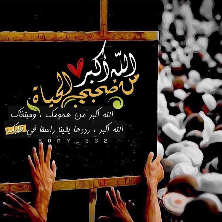 .
الله أكبر والفؤادُ مهلّل،ويكاد ينطق هاتفًا لبيكَ
 الله أكبر والمدائحُ كلها، منثورة يارب بين يديك ❤️