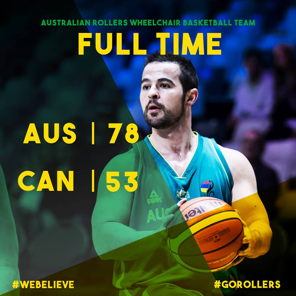 #WEBELIEVE | Rollers stay perfect, running over the top of Canada in a 42-25 2nd half! Knowles (23pts) top-scored.