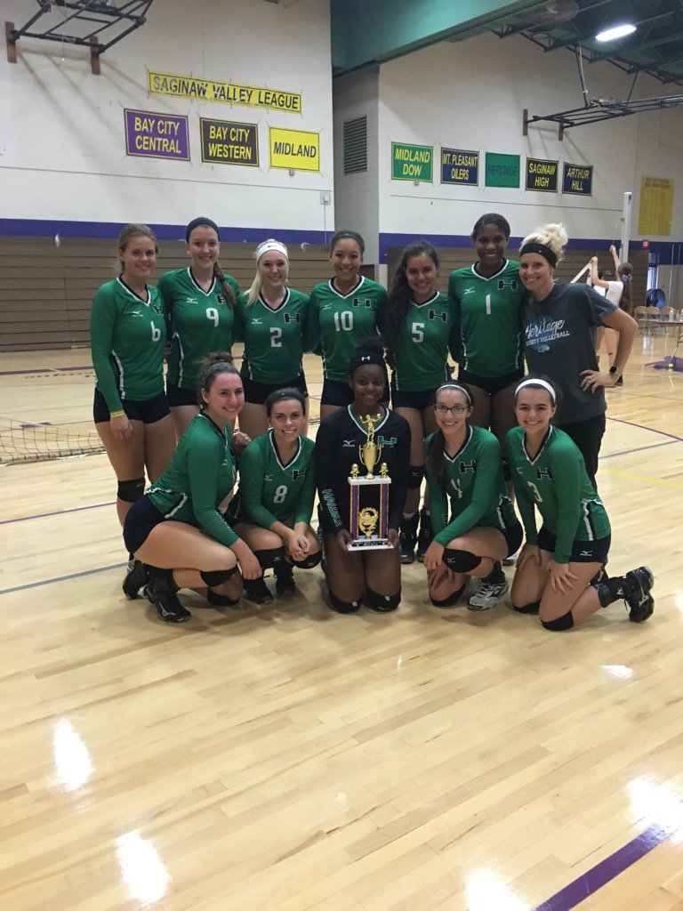 heritagehawk1's tweet image. Hawks win the Bay City Central Tournament today!  #hawkvolleyball
