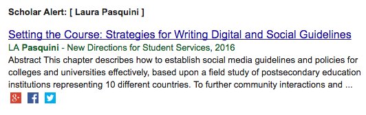 laurapasquini's tweet image. Google scholar alerts are helpful as they remind you to update your CV pubs list. #phdchat #acdigID #edusocmedia
