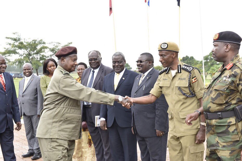 PoliceUg's tweet photo. President @KagutaMuseveni at the pass out for Cadets and PPCs in PTS Kabalye, after 15 months of training. https://t.co/03fX72kTRM