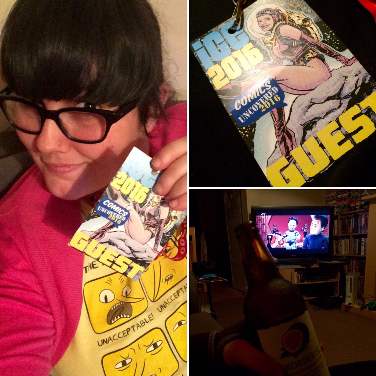 GeekSyndicate's tweet photo. Fun times following around #IceComicCon today! Now chillin' with cider and Team America! https://t.co/sCtP4gam5X - @StacebobT