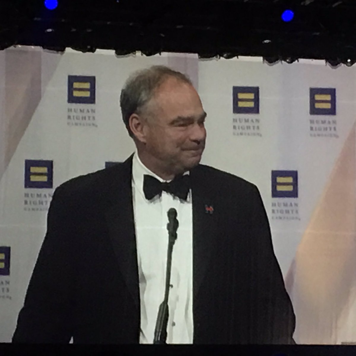 Tim Kaine, the next Vice President of the United States at the HRC dinner. #HRCNationalDinner #TimKaine