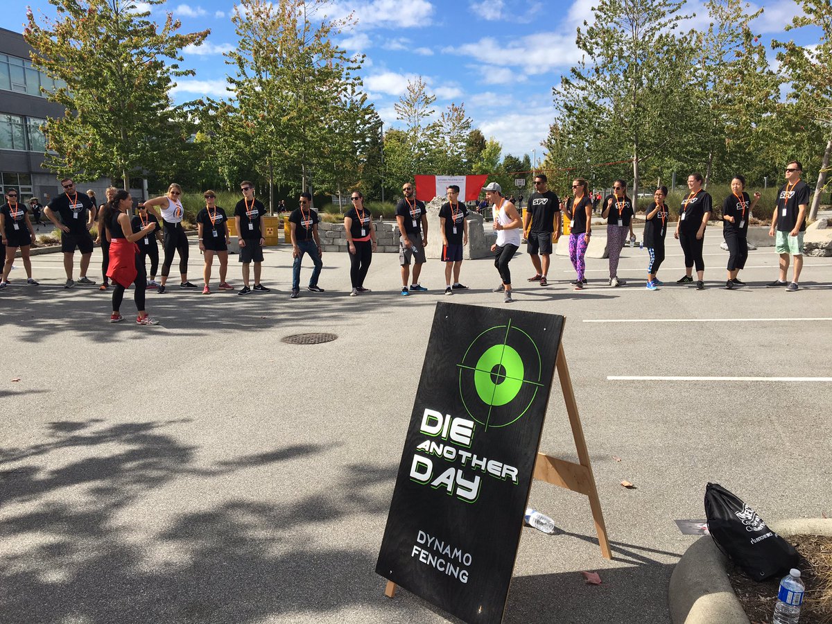 TripleOs's tweet photo. #tbt MT @KidSportBC: Fencing lesson for @AdCentives @MarshGlobal @TripleOs before the challenges begin #ckc2016 https://t.co/X9ZZHTPxbU
