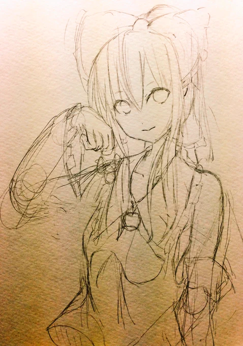 懐かしき4年前の絵が小さいスケブにいらっしゃった 
