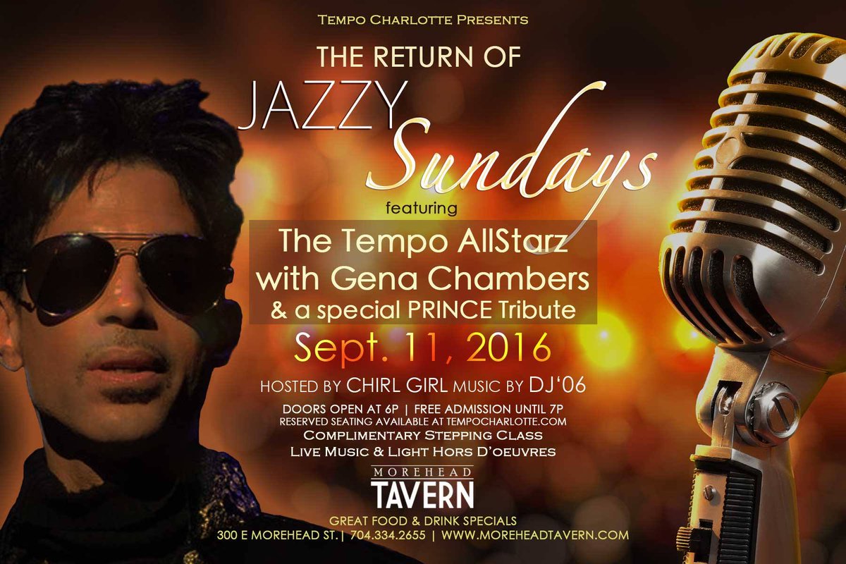 TempoCharlotte's tweet photo. One. More. DAY! It's The Return of #JazzySundays tomorrow w/ @ChirlGirl Gena Chambers @DJ06NCHARLOTTE! https://t.co/fkD0RALlU1