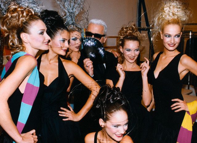 Image result for karl lagerfeld linda evangelista