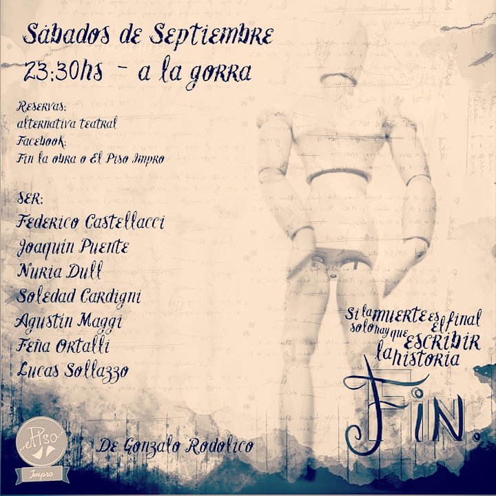 ElPisoImpro's tweet photo. Hoy #otraimpro #FINLAOBRA... 23:30hs. Una obra de teatro improvisada. https://t.co/qFaGLgzmyP