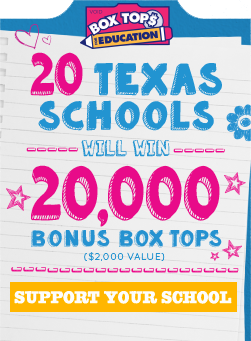 20 #Texas schools will win 20k Bonus Box Tops! #BoxTopsForEducationSweepstakes AD Info here buff.ly/2cNfNlW