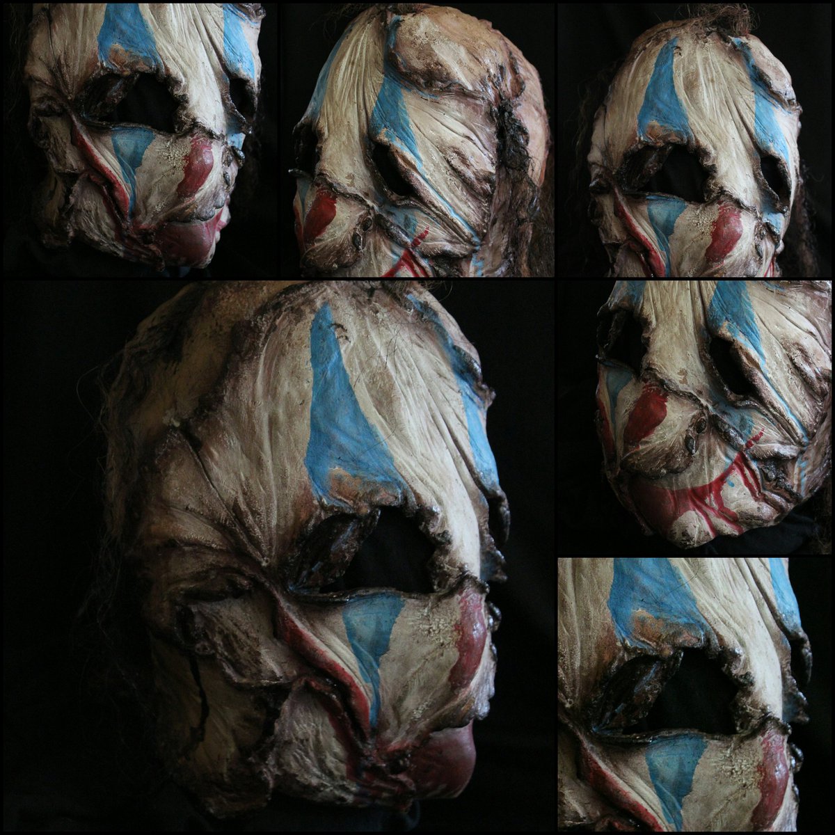 My "Skinned Head" mask, gore clown version. <a href="/MrHorror/">Horrormoviesandstuff</a> <a href="/InsideTheHaunt/">Inside The Haunt</a> @HauntInsider <a href="/KavitytheClown/">Kavity the Clown</a> <a href="/clown/">clown</a>