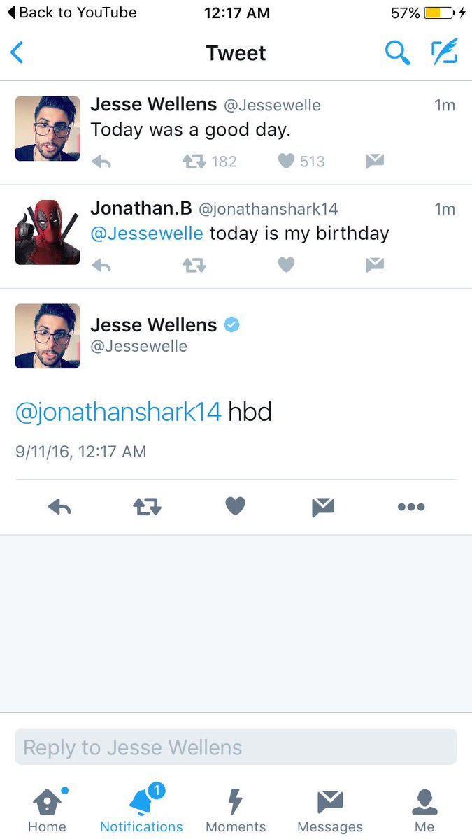 jonathanshark14's tweet photo. This made my birthday the best thanks@Jessewelle https://t.co/gmJScNFTin