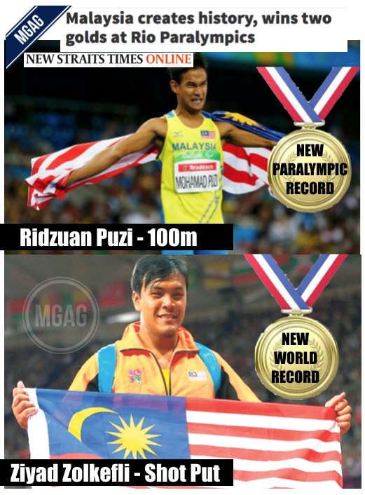 Mgag On Twitter Our Paralympic Athletes Did Malaysia Proud By Bringing Home Two Gold Medals And A New Wr Kamiluarbiasa Paralympics