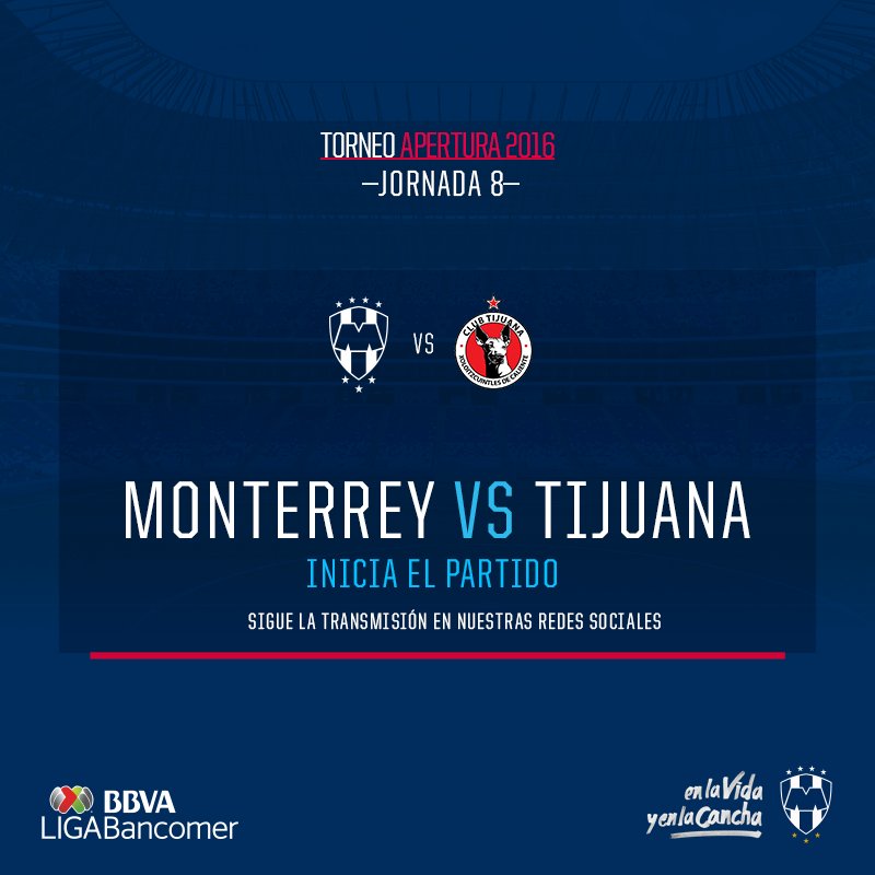 Rayados's tweet photo. 00' MTY 0-0 XOL | Inicia el #MTYvsXOL! #VamosRayados por el triunfo 🔵⚪️⚽️💪👍🏼✌🏼👏🏼 https://t.co/UIY6NMdXYL https://t.co/gbqArPXx6a