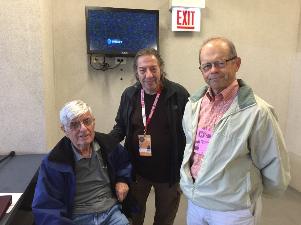 The original press corp for the Chicago Sting (Tom Karelis, Joe Cosentino, and Mike Conklin) in the house! #CHIvTOR