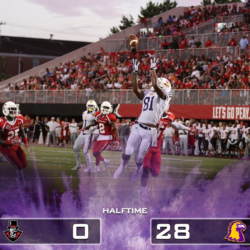 TNTechFootball's tweet photo. That's the half!! Tech leads APSU 28-0!! #WingsUp #TechTuff https://t.co/V0blXmNP4Z