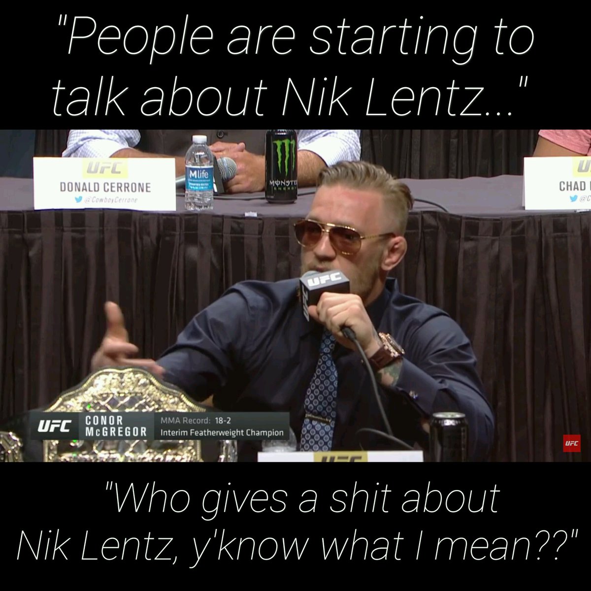MMA__Man's tweet photo. I just can't take #NikLentz seriously after what @TheNotoriousMMA said about him way back when lmao @ufc #MMA https://t.co/Am9jsh0Ned