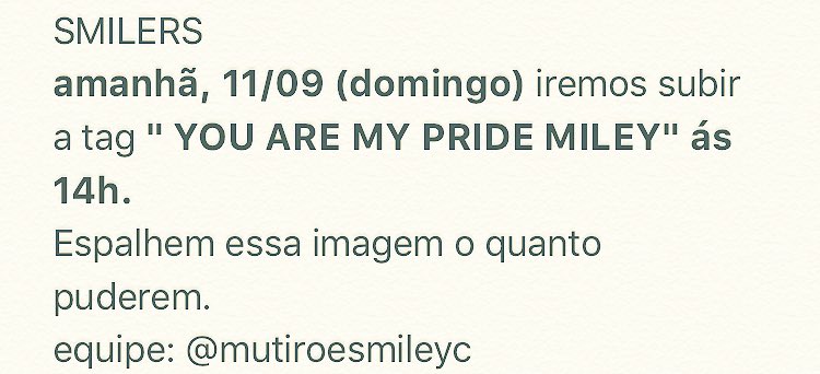 MutiroesMileyC's tweet photo. smilers, essa será a tag de amanhã https://t.co/Q8dQp8Q6wb