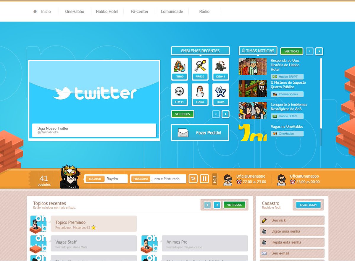 OnehabboFs's tweet photo. @OnehabboFs 41 ouvintes bela audiência com nosso WebMaster @Raydrohb https://t.co/gsofGEXgN5