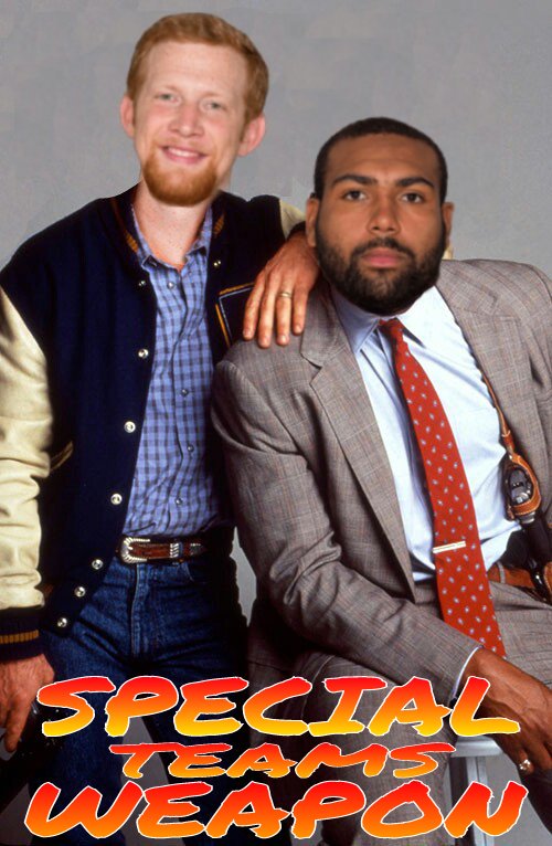 FrancoElTanko's tweet photo. @ABC7 @jaymohr37 he believes @JHekker & Cory Harkey are secretly filming a Lethal Weapon-type movie #ABC7Rams https://t.co/jtZUDbDMWP