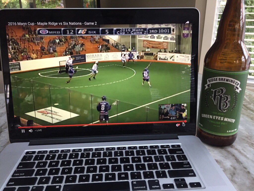 LaxCoachDon's tweet photo. Saturday night Mann Cup action! Not going to miss a minute while I pull dinner duty. #BleedBurrardsBlue https://t.co/uiTSEXkGxD