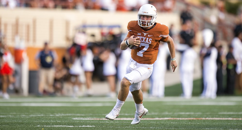 .@Longhorn_FB 41, UTEP 7. #hookem #longhorns