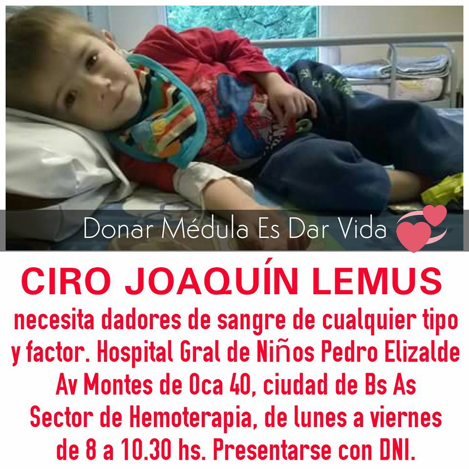 Dadores de sangre para Ciro <a href="/Facundo_Arana/">Facundo</a>