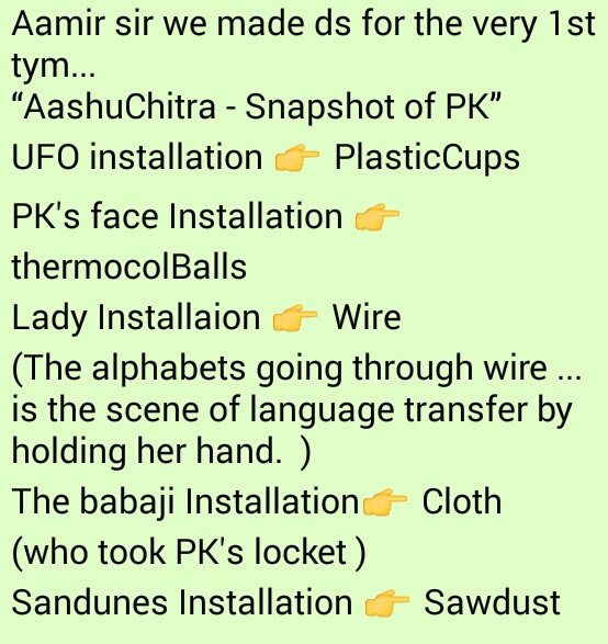 venubararia's tweet photo. @aamir_khan I hope you lyk it... #AashuChitr 🎥📷  #PKInstallation #AnnualExhibition #INIFDKolkata  #INIFDStudents https://t.co/ABKDyH0Vqz