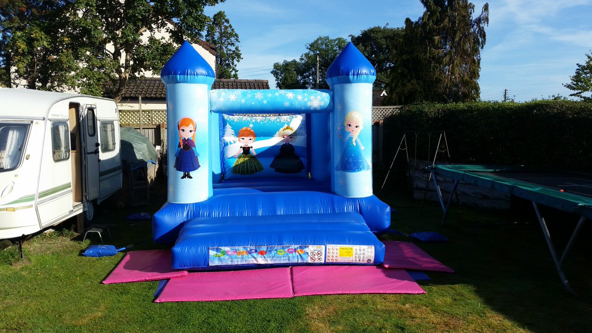 JumperoosUK's tweet photo. All set up for the big coffee morning event for MacMillan Cancer Support. #MacMillanCancer #bouncycastle https://t.co/pkwxN9Kvgh