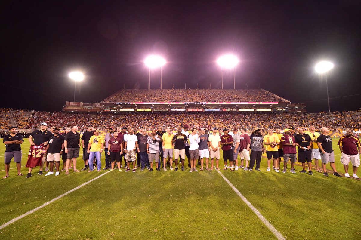 ASUFootball's tweet photo. The 1997 Rose Bowl team with Pat here in spirit! #SunDevilLegends #PT42 https://t.co/3bcSEKYRFK