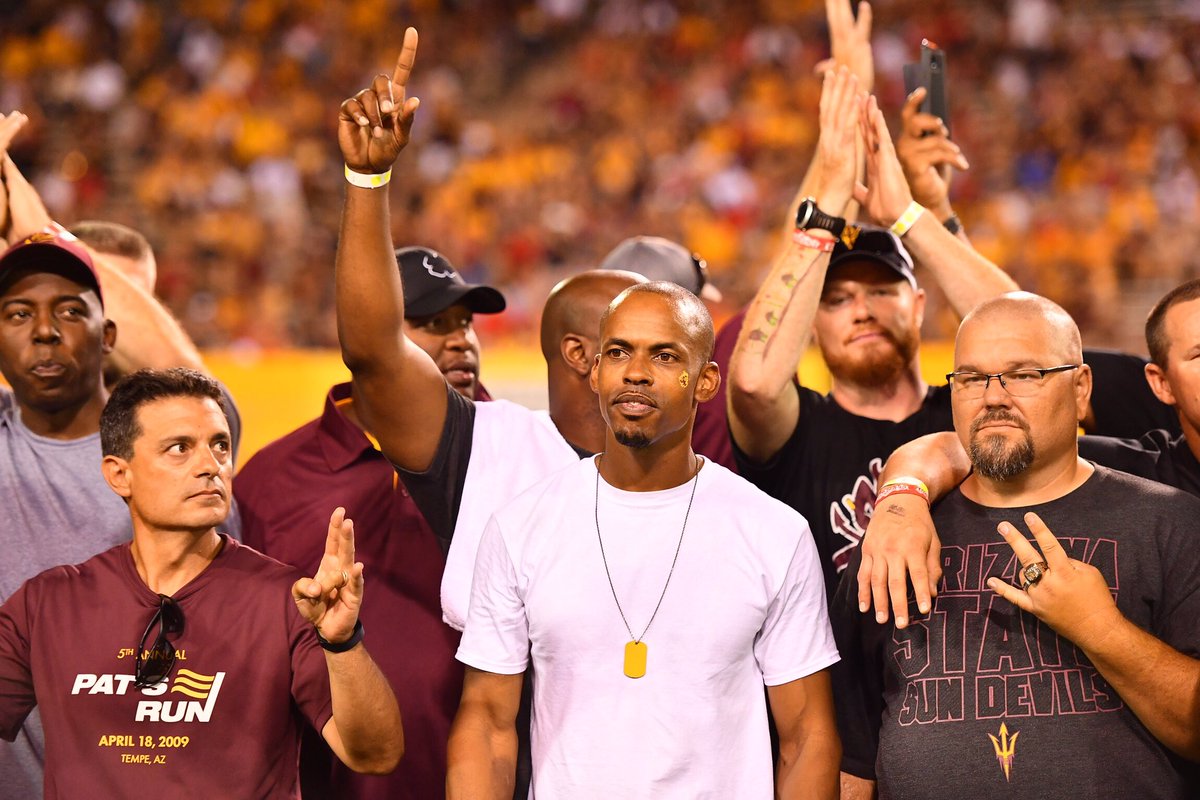 ASUFootball's tweet photo. The 1997 Rose Bowl team with Pat here in spirit! #SunDevilLegends #PT42 https://t.co/3bcSEKYRFK